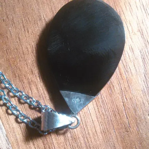 Abalone Sterling Silver Pendant Stainless Steel Necklace