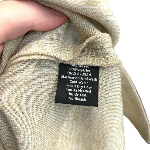 Misook Double Layer Tunic Sweater Top Blouse Poncho Saddle Camel Tan Size XS