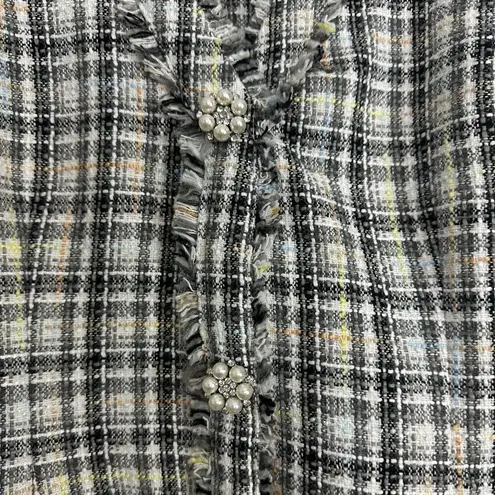 Likely Franco Ruffled Hem Mini Dress in Grey Multi Size US 2