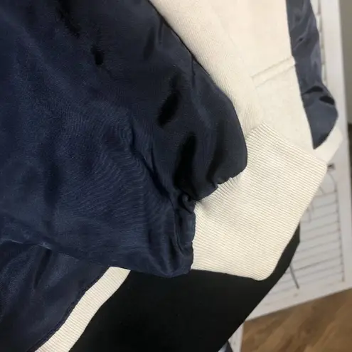 Korea Fashion Oversized Long Sleeve Top BTS Style Cream Blue S