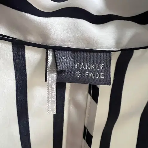 Black and White Pinstripe Satin Blazer Size Small