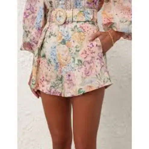 Zimmermann Halliday Tuck belted linen shorts, Size 3 US 10, $649