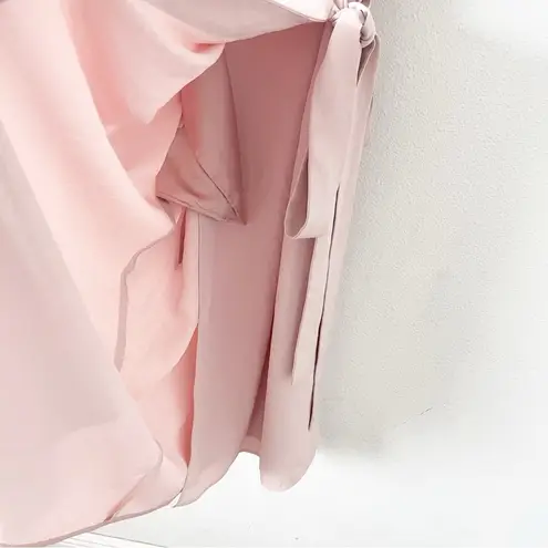 Everlane  The Japanese GoWeave Wrap Midi Dress in Soft Pink Preppy