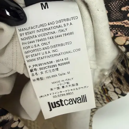 Just Cavalli Mixed Print Cap Sleeve Scoopneck Bodycon Mini Dress Size Medium M