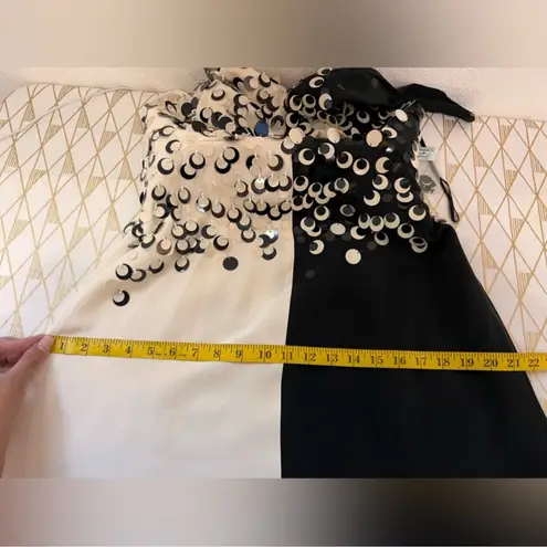 Crisada Chris Kole VTG Black & White Embellished Halter Neck Ball Grown NWT Sz 8