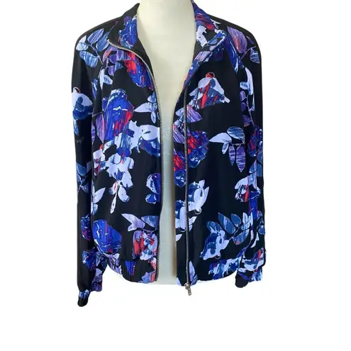 Belle Sky Belle & Sky women's size small blue black long sleeve zip up bomber jacket