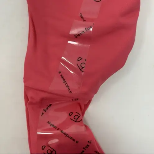 Stone Fox Swim Bijou Strappy Thong Bikini Bottom Sunset Pink High Cut Size XL
