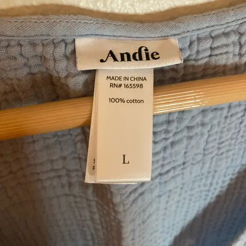 ANDIE Swim The Frades Cotton Gauze Mini Dress Size Large Blue