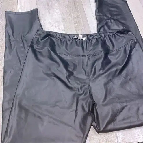 Sweet Palm faux leather black leggings pleather shorts size large