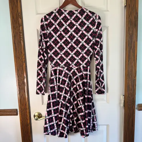 Unique Vintage Hello Kitty Plaid Dress Long Sleeve Fit Flare Large with Pockets