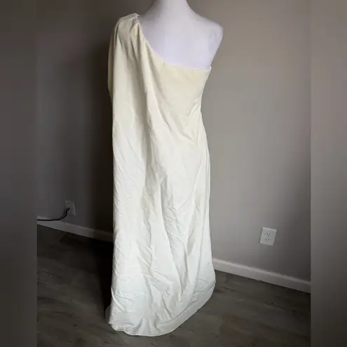 JJ's House JJ’s House Ivory One Shoulder Sheath Column Floor Length Wedding Dress Womens 6