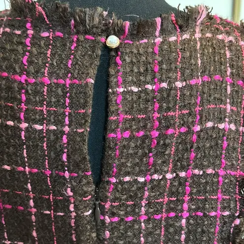 Majorelle Brown and Pink Vintage Sleeveless Tweed Dress