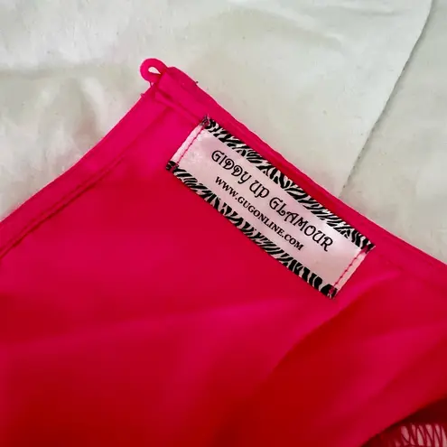 Giddy Up Glamour Pink and White Ruffle Sleeveless Top