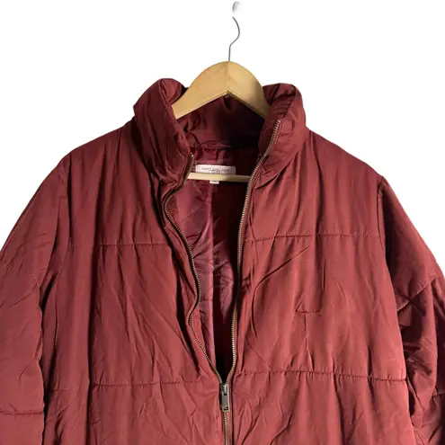 Sweet Baby Jamie Ruby Red Zip Up Long Sleeve Midi Winter Puffer Coat Size XS