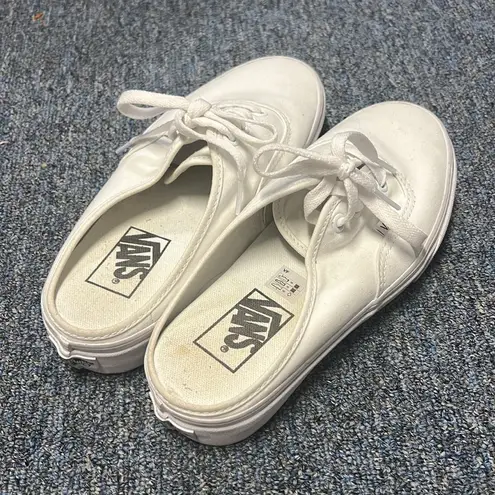 Vans White Mule Sneaker Slip On Shoes Women's 7.5