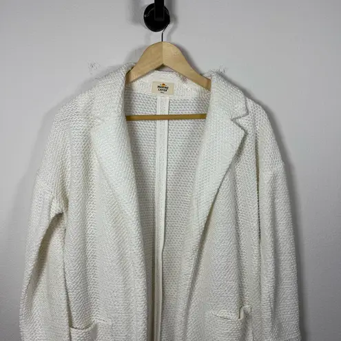 Marine layer Women’s Birdseye Boucle Knit Cardigan Blazer in Ivory Size S