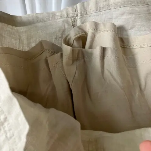 Company Ellen Tracy Linen Blend Skort Beige Drawstring Waist Lined Size S Tan