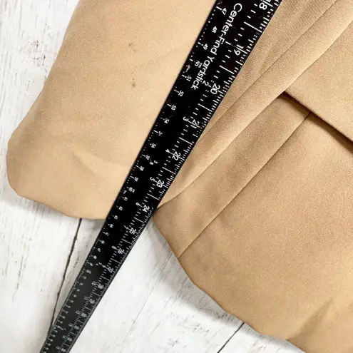 Josephine Chaus Jacket Women Size 10 Tan Mock Neck Button Collar Pocket Casual