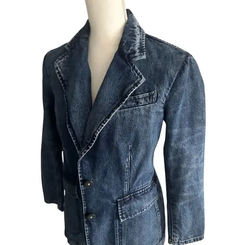 Rebecca Taylor La Vie Denim Blazer Jacket Size 8