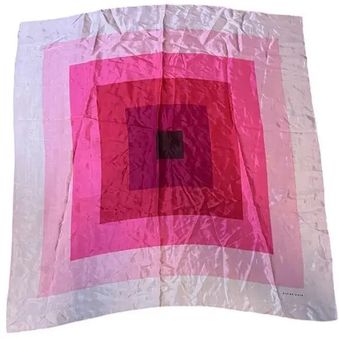 Elaine Gold Pink Square Scarf bold geometric pattern nested squares 80 cm