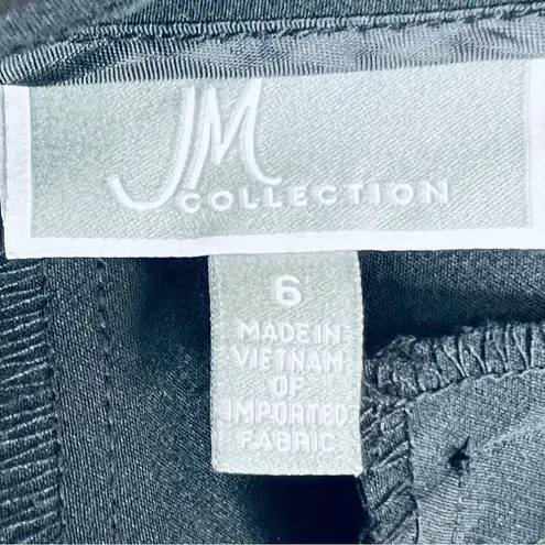 JM Collection Size 6 Black Slacks With Front Pockets w/Mock Back Pockets