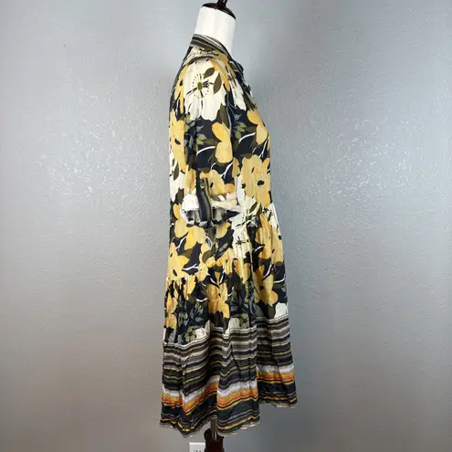 Blank London Womens Be A Good Girl Shirt Dress XS Floral Multicolor 3/4 Sleeve