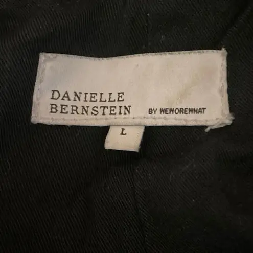 We Wore What Danielle Bernstein Black Faux Suede Leather Biker Moto Jacket Size L