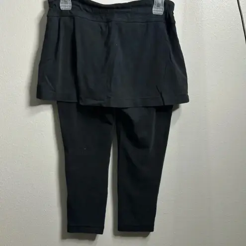 Athleta ‎ Size Small 2 in 1 Capri Leggings Skirt Black Athletic Womens Stretch