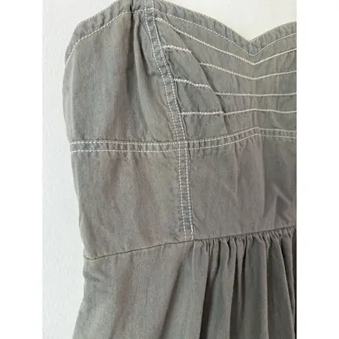 Mossimo Y2K Chambray Denim Light Wash Mini Babydoll Skater Dress Size Medium Blue