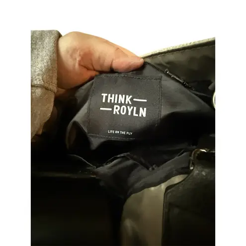 THINK ROYLN Messenger Quilted Metalic Silver Crossbody Bag, Removable Handle