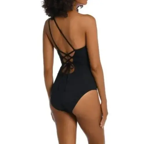 La Blanca NEW/NWT Black Island Goddess One Shoulder Swimsuit Size 8