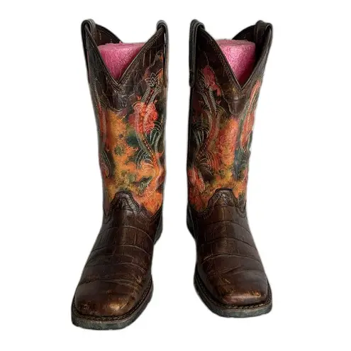 Durango Mustang Women's Faux Exotic Western Pull-on Boot size 7.5 M rodeo cute