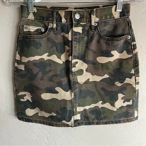 Gap  High Waist Camo Denim Mini Skirt