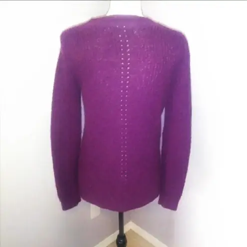 Loft Ann Taylor  purple v-neck wool blend winter knit sweater