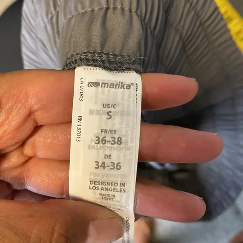 Marika plum kitten cell pocket short shorts exercise swim sz S Gray