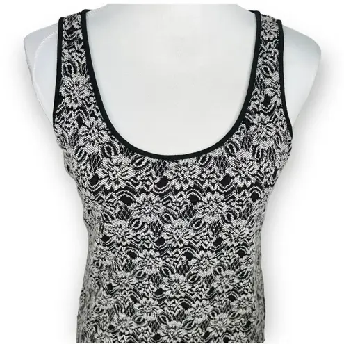 Sundance Ivory and Black Floral Print Sleeveless Top Size S