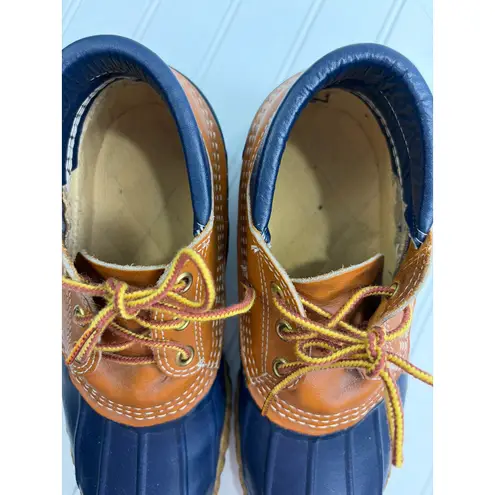 Vintage L.L.Bean Duck Shoes Leather Rubber Gumshoes USA Made Women's 8 Brown