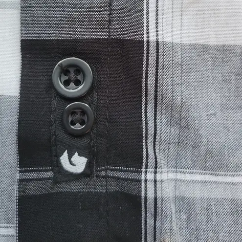 Burnside PBR Plaid Button Up Shirt Women's S Cowgirl Western Country Bull Riding Rodeo