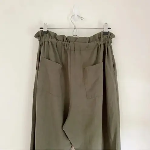 Emerson Fry Paris Paperbag Pant in Army Linen Size L Retail $248