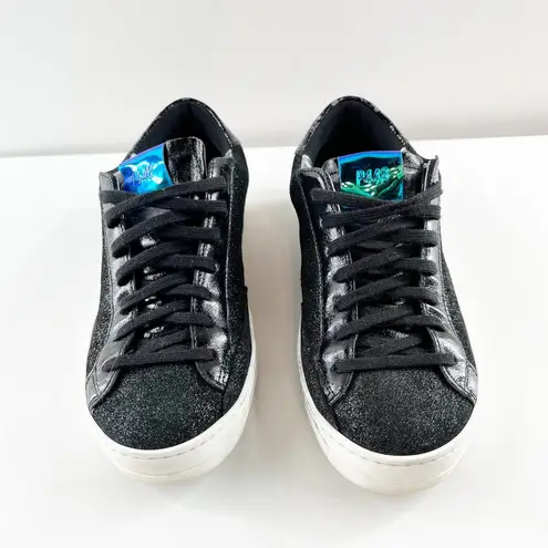 P448  John Sparkle Glitter Skateboard Shoes Sneakers Black 37 / 7