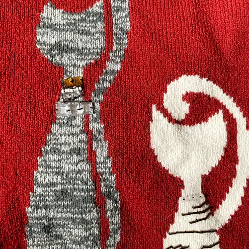 Allison Daley Cat Sweater Vest Red 2X