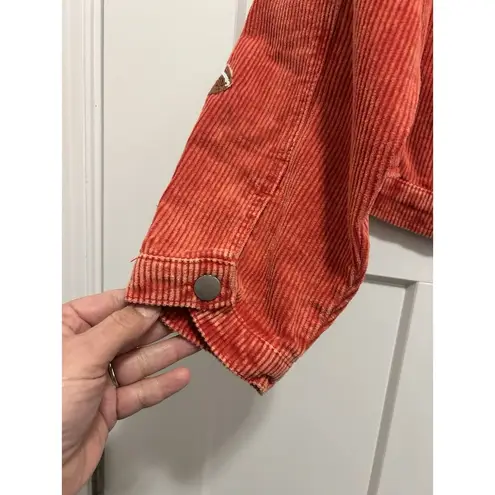 J. Lee Women’s Red Size XL Sequin football Game Day corduroy Fringe Jacket Coat