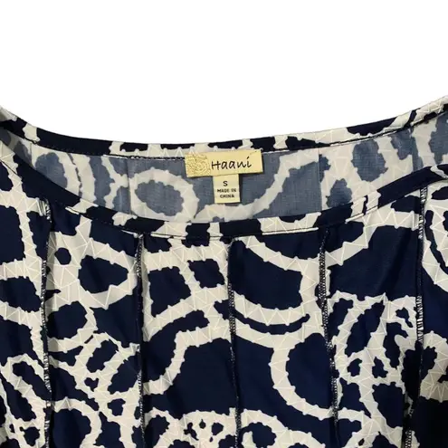 Boutique Haani | Artsy Abstract Swing Dress with Ribbon Waist Tie Size Small Midi Modest