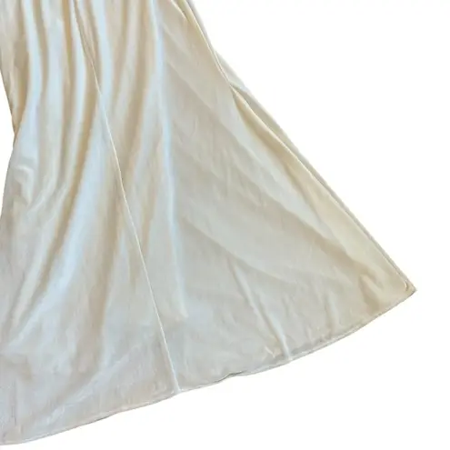 Lelasilk Long White Gown Dress Maxi Length Cowl Velvet Tie Back Size XL Women's