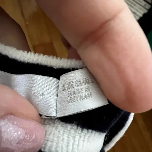 Alexander Wang  Velvet Short Sleeve Mock Neck Top in Navy white size S C10 - Image 6