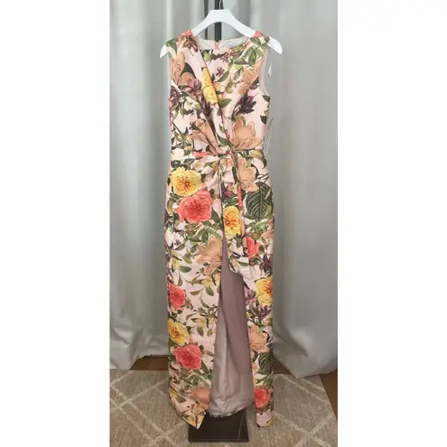 Kay Unger Frida Walk Thru Jumpsuit Dress Bridal Blush Multi Size 0 NWT Dressy