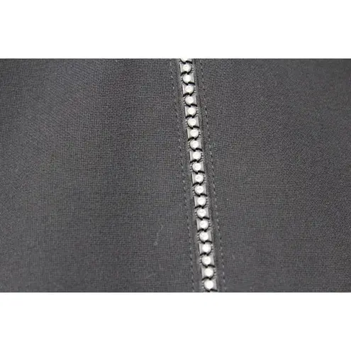 Escada Blazer Rhinestone Crystals Zipper Wool Jacket Black Lined Size 34 Small