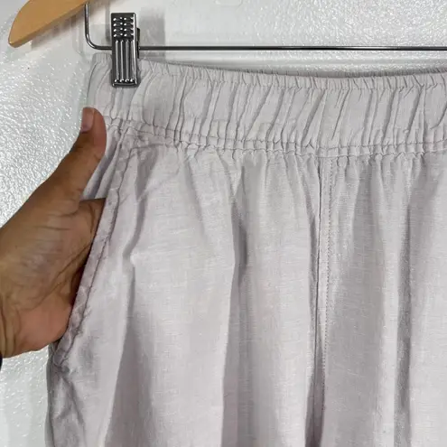 Tahari Linen Blend Cropped Wide Leg Pants Essentials Casual Size Small Coastal