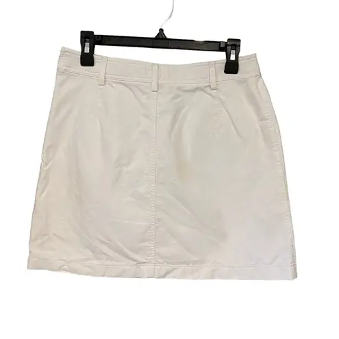 Armani Collezioni White Cotton Skirt Zip Pockets