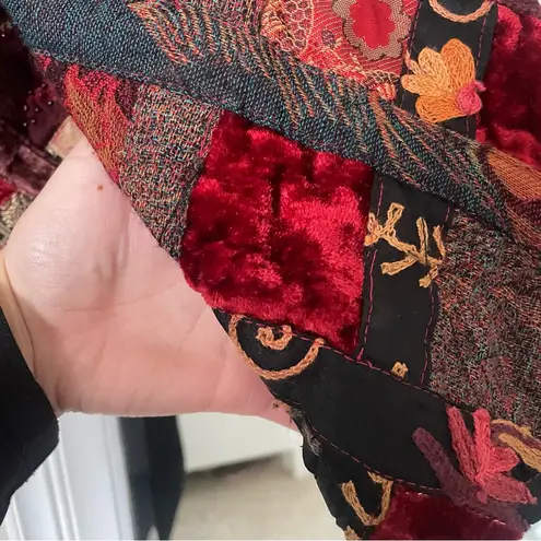 Coldwater Creek Vintage 90s Y2K Velvet Quilt Patchwork Jacket